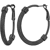 ChainsHouse 30/40/60/80mm Hoop Earrings for Women,Chunky Earrings in 18K Gold Plated/Silver/Black,Minimalist Jewelry Round Tube Hoops Fits Sensitive Ears|Hypoallergenic&amp;Waterproof,with Gift Box