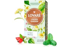 LOVARE Linden Garden Herbal Tea – Aromatic Blend with Linden, Fruits & Berries – Caffeine-Free, Light & Flavorful – 24 Tea Bags (1.5g Each) (LINDEN GARDEN)