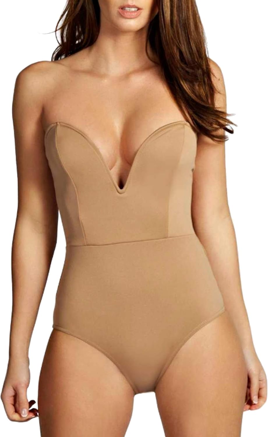 strapless plunge bodysuit