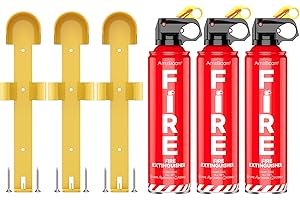 AmzBoom Fire Extinguishers Water-based for Home Kitchen, Car, & Boat 3 Pack–Portable Small Fire Spray with Mounting Brackets–A,B,C,K Multi-Purpose Fire Protection, Eco-Friendly, Compact & Easy to Use.