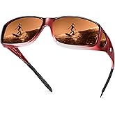 URUMQI Polarized Sunglasses Fit Over Glasses for Men Women, Wrap-around Driving Sunglasses 100% UV Protection