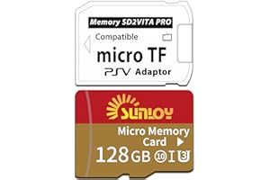 SD2Vita 6.0 PS Vita Memory Card Adapter with 128GB Micro SD Card, High Speed microSDXC UHS-I Flash Memory Card with PSVita SD