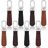 8 Pcs Zipper Pull Replacement Leather Decorative Handle Detachable Zipper Repair Tab for Luggage, Backpacks, Suitcases, Jackets, Purses, Handbags