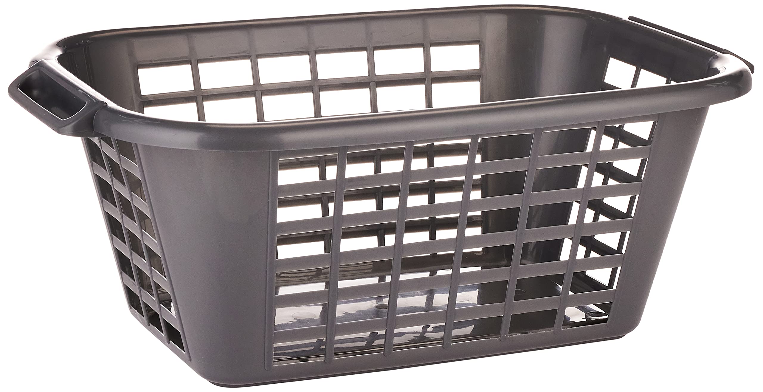 Addis 40L Laundry Basket Metallic, Heavy Duty Plastic Washing Basket with Handles, Ventilated Clothes Hamper for Home & Laundry Room