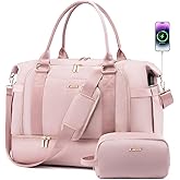 Gym Bag LOVEVOOK Travel Duffel Bag with USB Charging Port,Weekender Bags for Women with Shoe Compartment,Carry on Overnight Bag with Toiletry Bag,Hospital Bags for Labor and Deliver