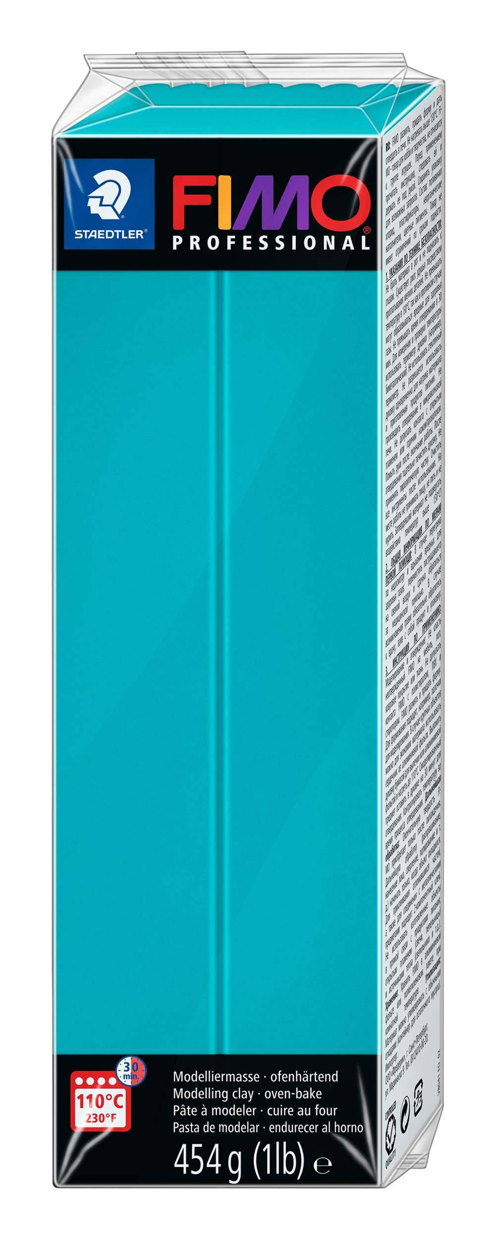 STAEDTLER 8041-32 FIMO Professional Oven-Hardening Polymer Modelling Clay, 454g - Turquoise (Single Block)