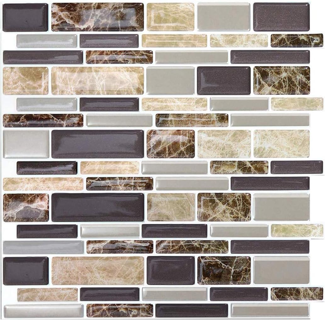 Amazon Com 10 Sheets Peel And Stick Kitchen Backsplash 12 X 12 Premium Tile Backsplash 3d Wall Tiles Home Kitchen