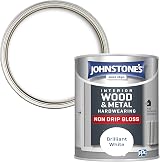 Johnstone's Brilliant White High Sheen Non Drip Gloss Wood Metal Hardwearing view 2