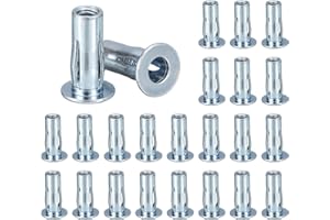 Awclub 5/16-18 Multi-Grip Rivet Nuts, 24pcs Pre-Bulbed Shank Flat Head Threaded Insert Nut Carbon Steel Plus Nuts Constructio