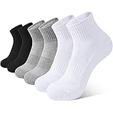 BOOPH 6 Pairs Kids Socks Boys Girls Cushioned Quarter Socks Athletic Ankle Sock 4-14 Years