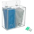 Soaoo Wall Mounted Dispenser Box - 4 Compartment Acrylic Organizer For Hairnets & Shoe Covers
