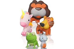 SPLASHEZ Mold Free Bath Toys for Babies and Toddlers, Animal No Hole Bath Toys, No Mold for Tub,Beach,Pool, BPA-Free, Dishwasher-Safe, Infant Bath Toys No Holes 0 1 3 6 12 18 Months