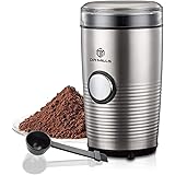 DR MILLS DM-7427 electric blade coffee grinder, also for spice,herbs,nuts,grains,SUS304 stainless steel housing and cup,HD mo