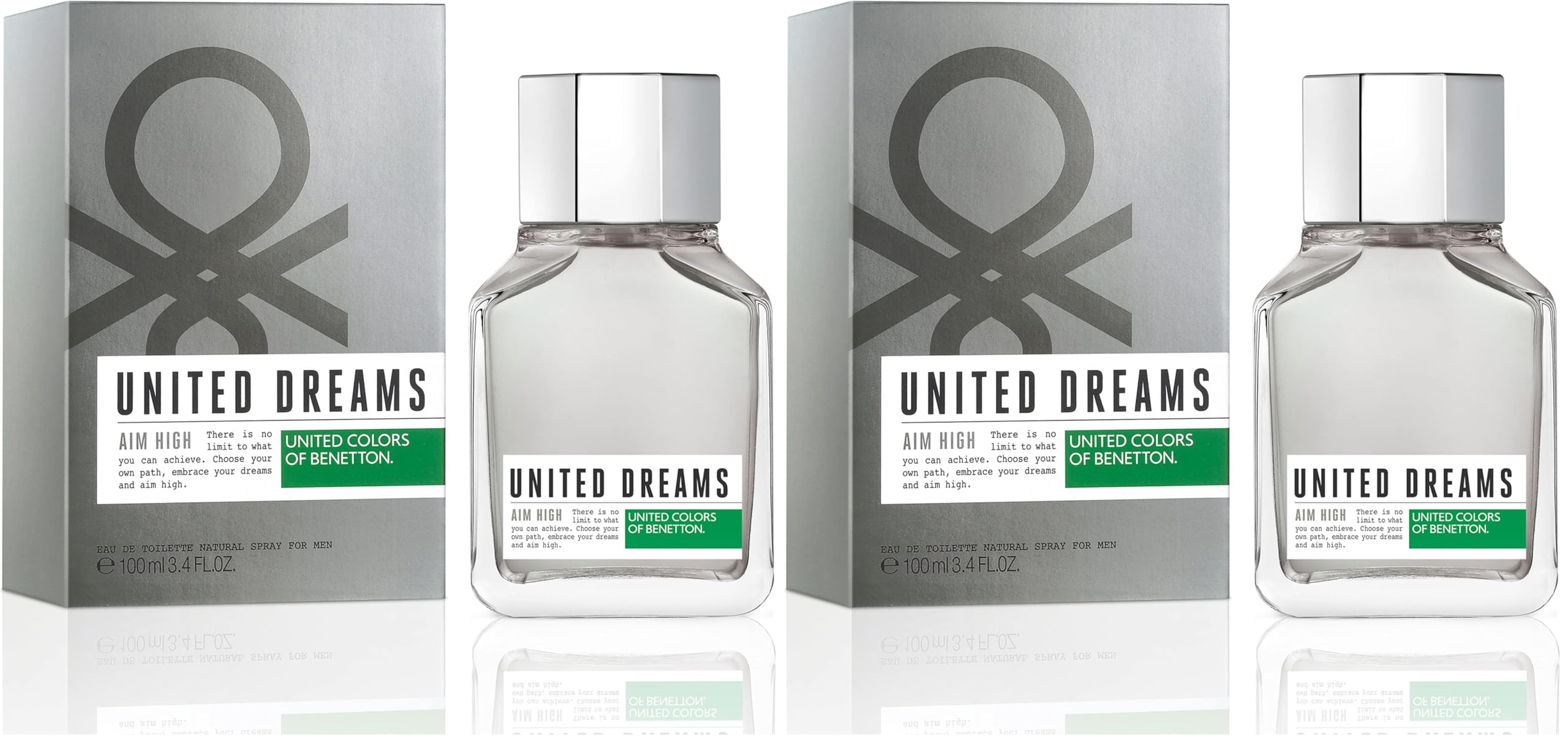 United Colors of Benetton United Dreams Eau de Toilette Spray for Men, Aim High, 3.4 Ounce (Pack of 2) Image United Colors of Benetton United Dreams Eau de Toilette Spray for Men, Aim High, 3.4 Ounce (Pack of 2) Image
