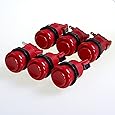 Reyann 6x Happ Type Standard Arcade Push Button - Red - With Microswitch