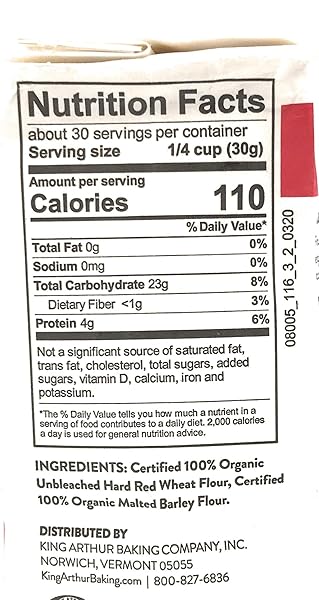 KING ARTHUR FLOUR, ORGANIC ALL PURPOSE FLOUR, 32 OZ BAG