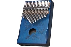 LYDESY Kalimba 17 Keys Thumb Piano for Beginners – Easy to Learn Solid Wood Mbira Instrument with Tuning Hammer & Gift Bag, Perfect Holiday & Christmas Gift for Adults & Kids Classic Navy