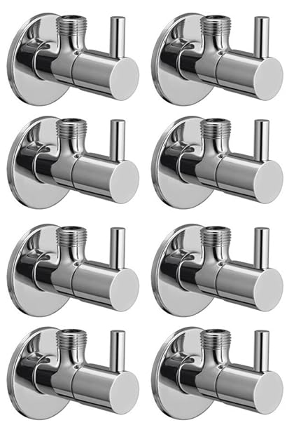 Snowbell Angle Cock Flora Brass Chrome Plated - Set Of 8