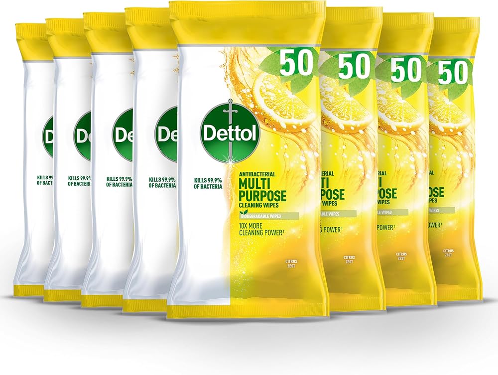Dettol Antibacterial Wipes Citrus 400 Wipes Biodegradable Disinfectant Cleaners
