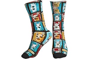 LEVNDIEJ Many Cute Llama Tile Print Athletic Socks For Men Women'S Socks Breathable Cushioned Crew Sock For Running Gym