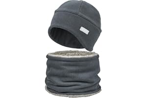 Sukeen Winter Beanie Hat Scarf Set for Men Women Warm Hat with Faux Fleece Neck Warmer Cold Weather Caps for Cycling Outdoor
