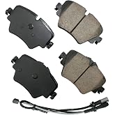 Akebono EUR1892 Ultra-Premium Ceramic Front Disc Brake Pads , GREY