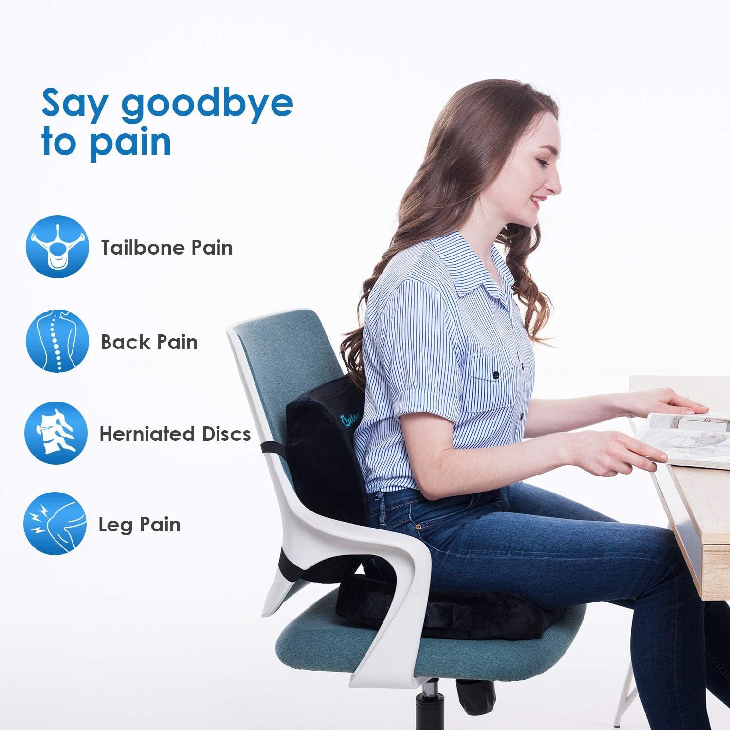 QUTOOL Office Chair Cushion and Lumbar Support Cushion - Image 3