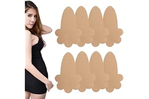 Fukaisu 8pcs Invisible Breast Lift Tapes, Breathable Breast Boob Body Tape for Large Breasts Nipple Covers for Women A-G Cup 