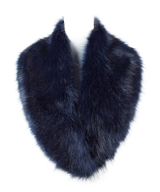 Saferin Damen Winter Schal Fuchspelz Kragen Pelzkragen