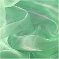 MDS Pack of 25 Yard Sheer Organza Fabric for Wedding Party Home Event Banquet Decorations, Backdrop Curtain Craft Dress Sewing Fashion DIY Crystal Organza Tulle Fabric Bolt 44” Wide - Mint