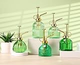 Eidoct Green Glass Spray Bottle 10.5oz Gold Top Plant Mister 7.5in view 6