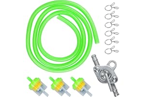 HOLATO Gas Fuel Line Hose Clamps Fuel Filters with Inline Shut Off Valve Petcock Set for 50cc 70cc 90cc 110cc 125cc 150cc Taotao Coolster Apollo Baja ATV Four Wheeler Dirt Pit Bike (GREEN)