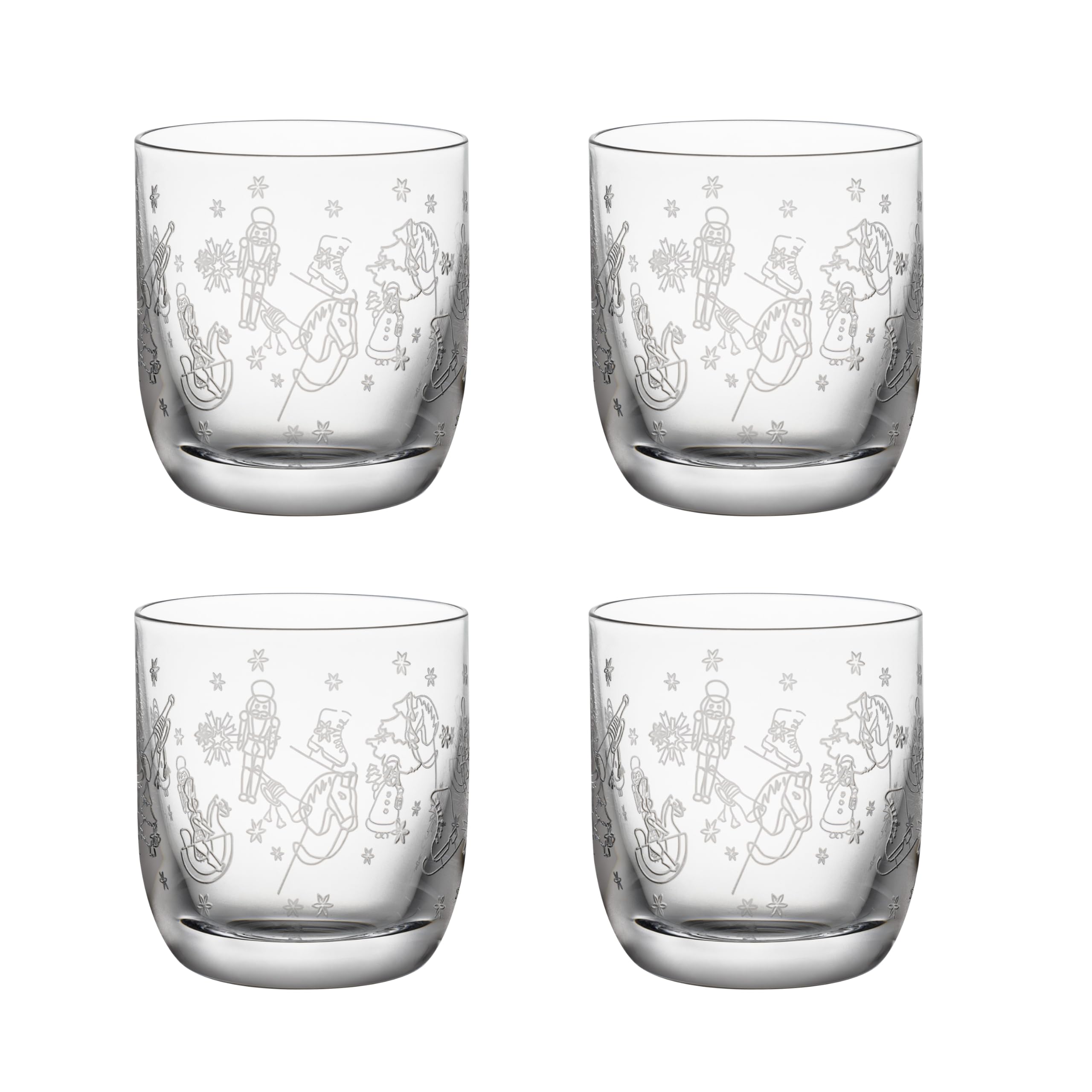 Villeroy & Boch – Toy's Delight 4-Piece Schnapps Glass Set, Schnapps Glass Set, Shot Glasses, Liqueur Glasses, Drinking Glasses Set of 4, Glasses with Christmas Pattern, Dishwasher Safe