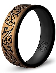 Knot Theory Silicone Ring in Antique Gold Filigree