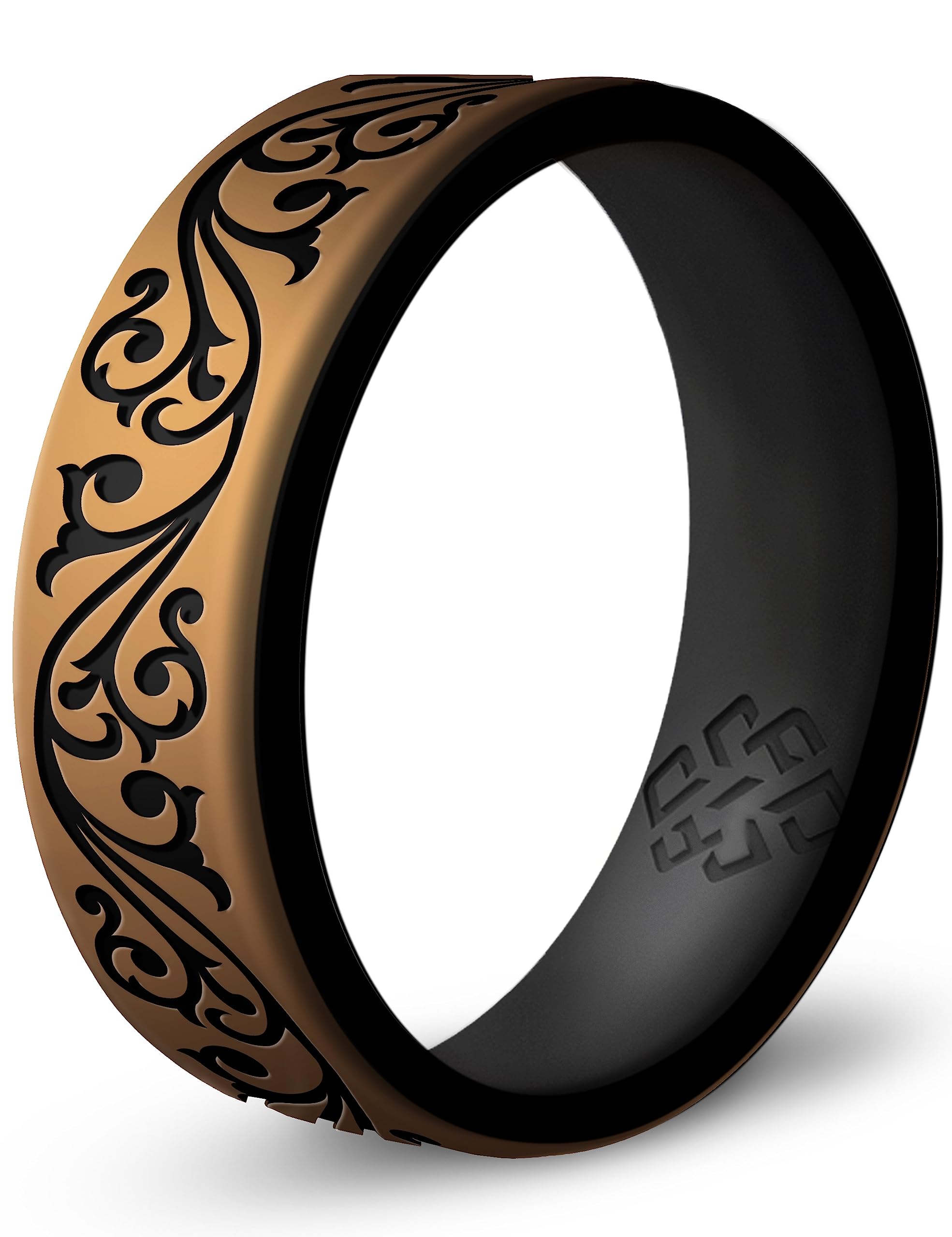 Knot Theory Silicone Ring in Antique Gold Filigree