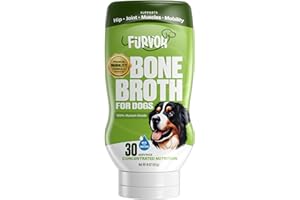 FURVOR Beef Mobility Support Bone Broth Concentrate for Dogs - Collagen Protein Supplement - Boosted w/Amino Acids, Glucosamine, and Chondroitin - Dog Food Topper - Human Grade (16 oz, 30 Servings)