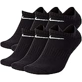 NIKE Everyday Performance Training Socks (6-Pair) (M (Men's 6-8 / Women's 6-10), No-show (Low Cut) Black)