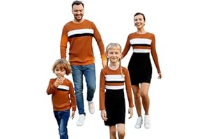 PATPAT Family Matching Outfits Fall Winter Cotton Long Sleeve Bodycon Dresses and Sweatshirts Tops Sets
