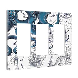 Nautical Octopus Mermaid Lighthouse 3 Gang Triple