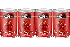 VALUBNDL: Tuscanini Premium Italian Cherry Tomatoes (4-Pack) – Bulk Canned Whole Sweet Pomodorini – Product of Italy – Non-GM