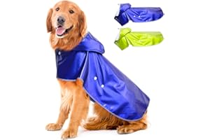 Weesiber Dog Raincoat Waterproof, Reflective Dog Rain Jacket Coat with Transparent Brim Hood, Adjustable Lightweight Puppy Poncho Slicker S M L XL XXL (XX-Large, Blue)