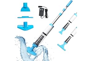 YSMJ 3 in 1 Cordless Rechargeable Pool Vacuum, Handheld Pool Cleaner Ideal for Spas, Hot Tubs and Small Pools for Sand and Debris Blue 1822 Model