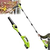 Leaf Blower Cordless, 40V Leaf Blowers with 2 Battery Brushless 300° Rotatable Blower Tube with Adjustable Pole (98inch) 580CFM/180MPH & 2 Speed Gutter Cleaning Tools for Garden，House