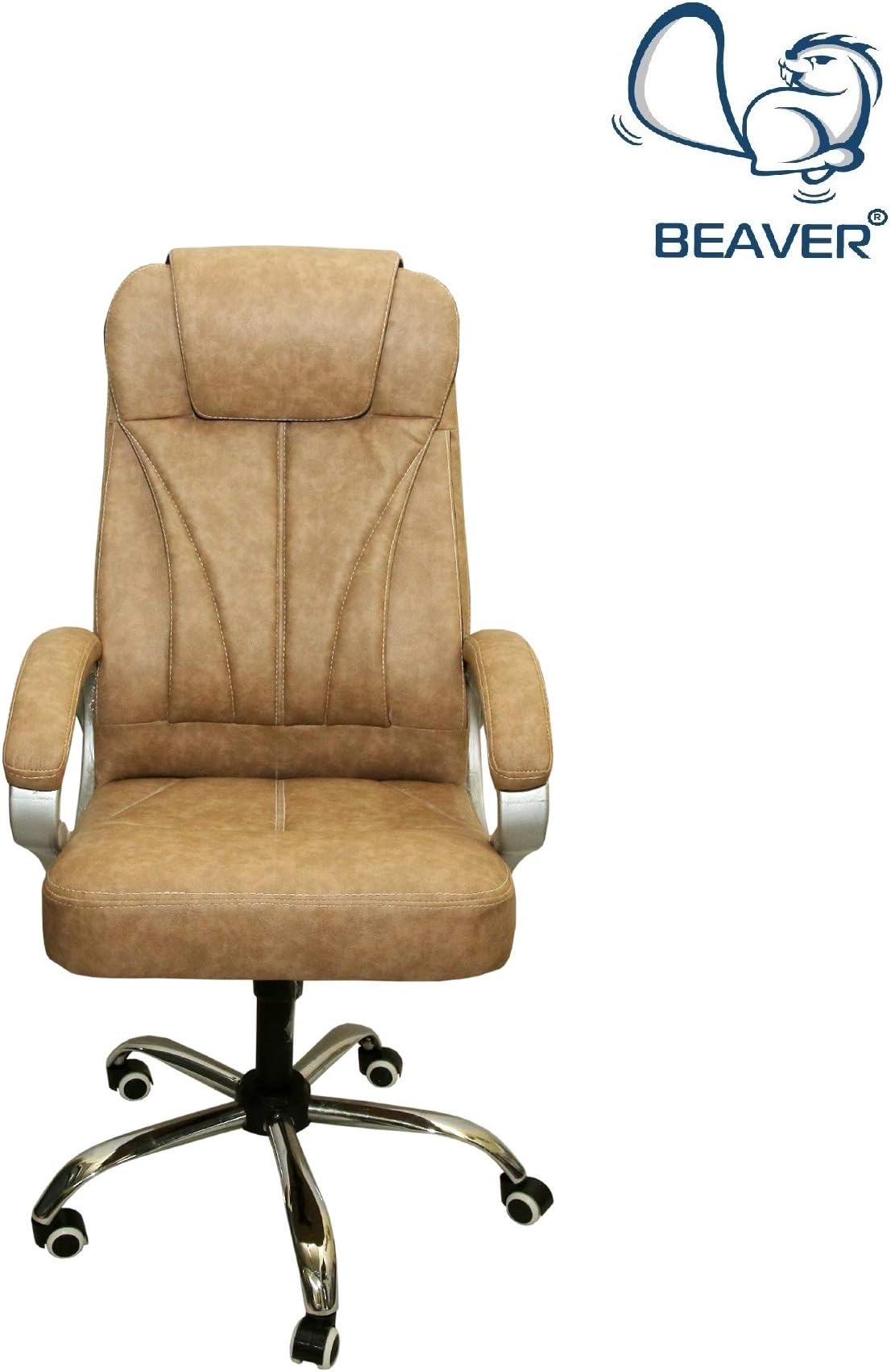 Beaver by Spectrum High Back Revolving Executive Boss/Gaming/Computer/Office/Ergonomic Healthy Chair (Standard, Beige - BSM03)