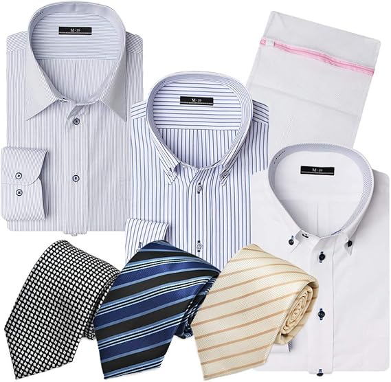 Amazon アトリエサンロクゴ 福袋 7点セット ワイシャツ ネクタイ 洗濯ネット イージーケア 形態安定 長袖yシャツ メンズ At Luckyb Sh3ne3 福袋 通販