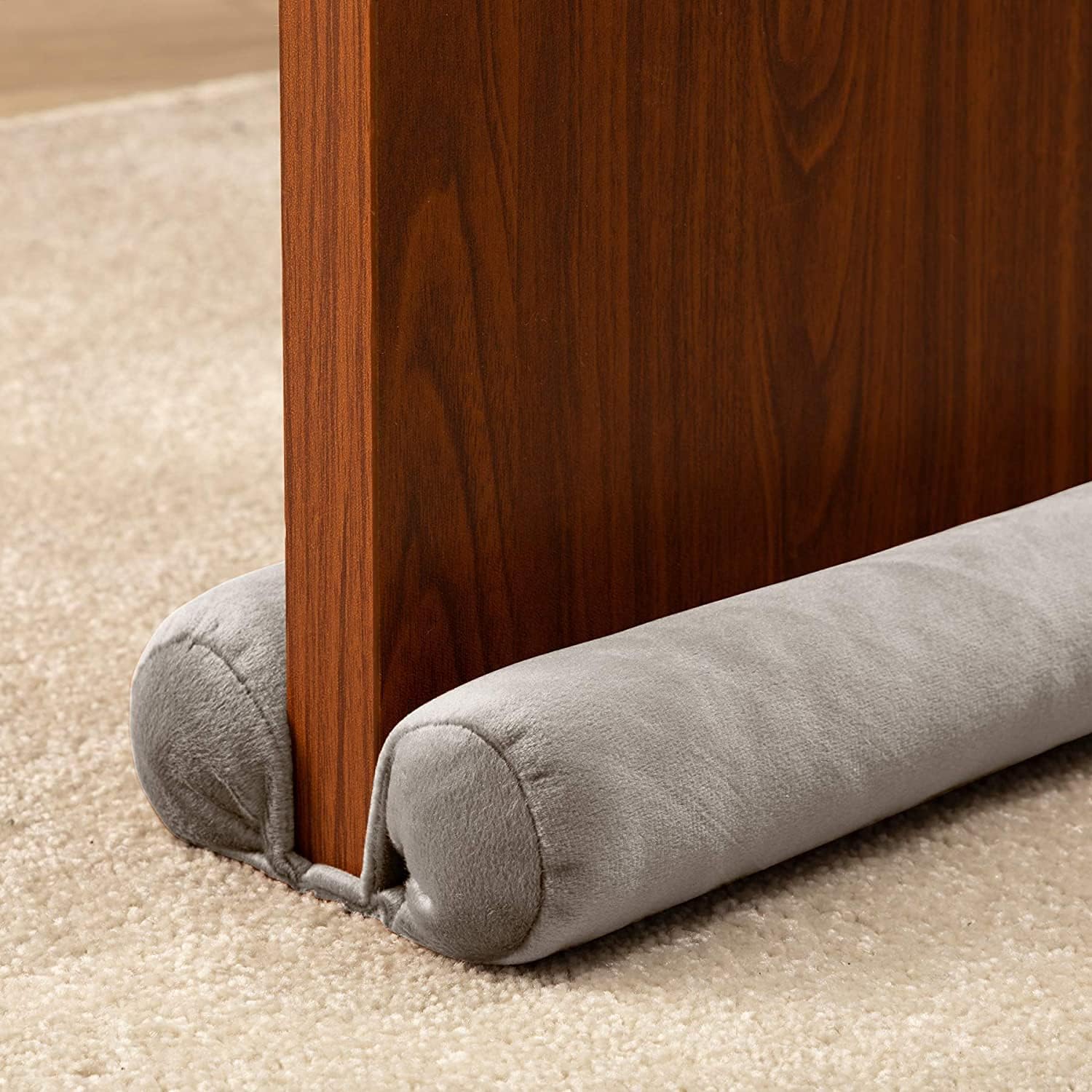 Draft Stoppers - Tormays TumiMallody Door Draft Stopper Double Sided Weather Stripping Noise Breeze Draft Blocker Door Sweeps Washable Under Door Seal Strip Adjustable Draft Guard Multi Color (36 inch, Light Grey)