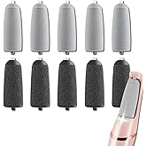 10 Pack Pedicures Replacement Heads for Flawless Replacement Heads,Electric Feet Callus Remover Roller Refills Compatible with Most Flawless Pedi Haootadiy Zaboul etc(5 Black Coarse and 5 Gray Fine)