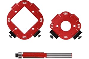 Router Template and Jig for Woodworking, Aluminum Alloy Corner Radius Guide Set R10/R15/R20/R25/R30/R35/R40/R50 for Precision