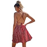 Floerns Women's Summer Ditsy Floral Backless Tie Back Sleeveless Cami Mini Dress