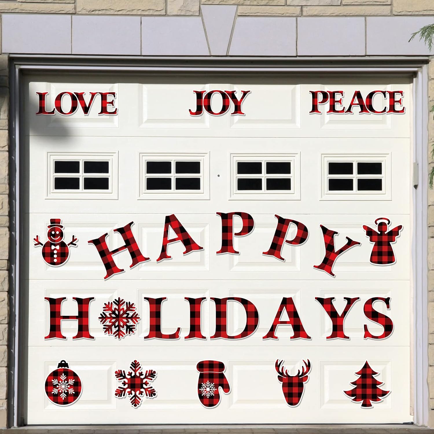 Garage Door Decorations - 23 Pcs Magnetic Christmas Garage Door Decorations Merry Christmas Garage Door Magnets Xmas Garage Door Decor Car Magnets Stickers Christmas Refrigerator Magnets Decals(Classic Style)